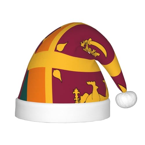 Weihnachtsmütze mit Sri Lanka-Flagge, klassische Weihnachtsmann- und Neujahrsparty-Kopfbedeckung, perfekt für Feiertage, Halloween von SamLng