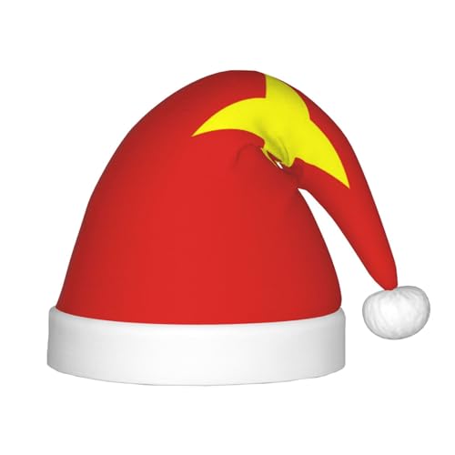 Weihnachtsmütze mit vietnamesischer Flagge, klassische Weihnachtsmann- und Neujahrsparty-Kopfbedeckung, perfekt für Feiertage, Halloween von SamLng