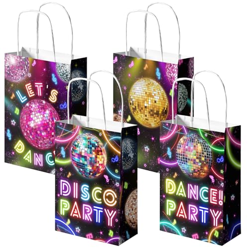 24 Stück Disco Party Favor Bags für Kinder - Retro Goodie Bags mit Griffen, Disco Geburtstag Dekorationen, 70er Jahre Party Supplies für Mädchen und Jungen 24 Stück Disco Party Favor Bags für Kinder - Retro Goodie Bags mit Griffen, Disco Geburtstag Dekorationen, 70er Jahre Party Supplies für Mädchen und Jungen von SamPartyShop