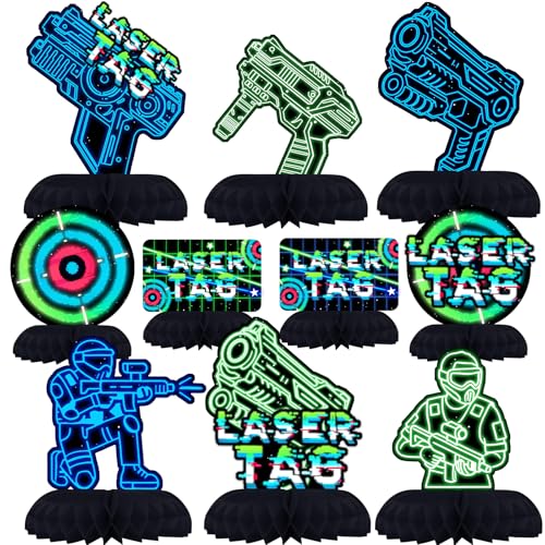 Laser-Tag-Party-Dekorationen – Neon-Laser-Tag, Waben-Mittelstücke für Kinder, Laser-Tag, Geburtstag und Babyparty, Tischdekoration Laser-Tag-Party-Dekorationen – Neon-Laser-Tag, Waben-Mittelstücke für Kinder, Laser-Tag, Geburtstag und Babyparty, Tischdekoration von SamPartyShop
