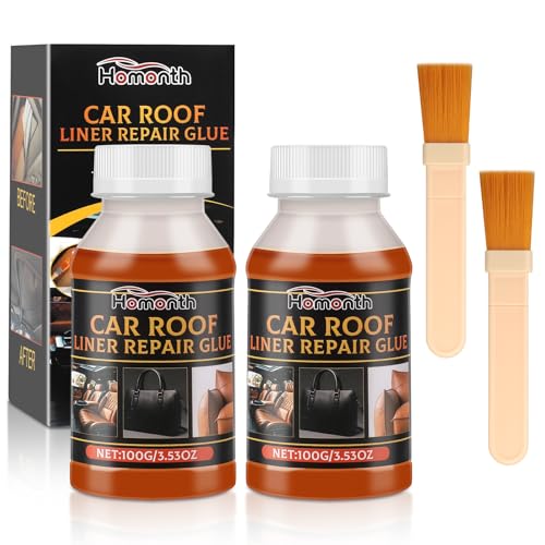 Samamoca 2 Stück 100ml Car Shed Roof Glue,Headliner Repair Glue,Auto Dachhimmel Kleber,Auto Dachhimmel Reparatur Kleber,Sprühkleber Dachhimmel für Alle Leder von Samamoca