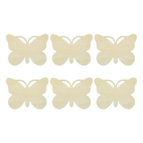 Rohlinge Schmetterling-Holzscheiben, unlackiertes Holz, Basteln, Ornamente, Basteln, 6 Stück von Samanter