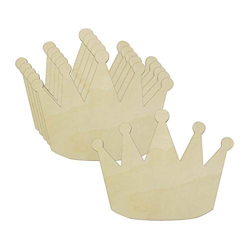 Samanter Leere Kronen-Holzscheiben, unlackierter Holzausschnitt, DIY Handwerk Ornamente Handwerk 6 Stück von Samanter
