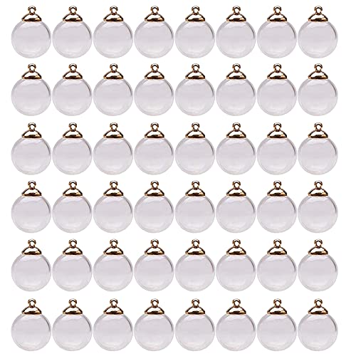 Samantha Transparente Glaskugel, handgefertigt, mundgeblasen, für Ohrringe oder Kunsthandwerk, 16 mm (50 hohle Glasperlen + 50 runde Deckel) von Mcties