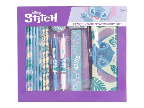 CyP Brands- Stitch Schreibwaren-Set, 14-teilig, Schreiben, Schulbedarf, Violett, offizielles Produkt von Sambro
