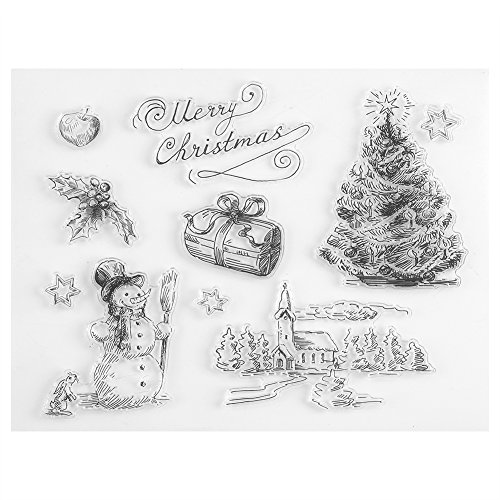 Samfox Weihnachtsstempel, Weihnachtsbaum DIY Silikon Clear Stamp Seal Scrapbook Album Home Decor Geschenk von Samfox