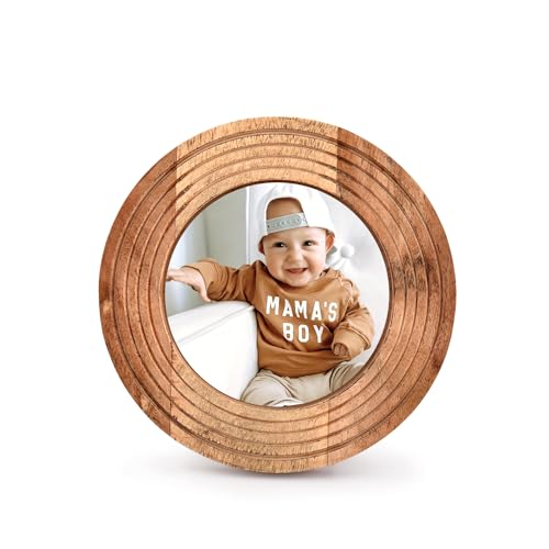 Samhita Runder Bilderrahmen aus Holz, stilvoller Bilderrahmen, Heimdekoration, für Tischdekoration, Fotorahmen (Fotogröße 10,2 x 10,2 cm) Samhita Runder Bilderrahmen aus Holz, stilvoller Bilderrahmen, Heimdekoration, für Tischdekoration, Fotorahmen (Fotogröße 10,2 x 10,2 cm) von Samhita