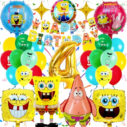 Sammelalbum SpongeBo Geburtstag Deko 4 Jahre, 31 Stück SpongeBo Party Deko, Exquisite SpongeBo Geburtstag Ballon, Kinder Geburtstag Luftballons Zubehör, mit 3D Folienballon Girlanden Sammelalbum SpongeBo Geburtstag Deko 4 Jahre, 31 Stück SpongeBo Party Deko, Exquisite SpongeBo Geburtstag Ballon, Kinder Geburtstag Luftballons Zubehör, mit 3D Folienballon Girlanden von Sammelalbum
