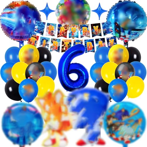 Soni Geburtstagsdeko 6 Jahre, Sammelalbum 31 Stück Soni Ballons Geburtstag Set, Luftballons Kindergeburtstag Deko, Ballon Party Dekoration mit 3D Folienballon Girlanden für Junge und Mädchen Soni Geburtstagsdeko 6 Jahre, Sammelalbum 31 Stück Soni Ballons Geburtstag Set, Luftballons Kindergeburtstag Deko, Ballon Party Dekoration mit 3D Folienballon Girlanden für Junge und Mädchen von Sammelalbum