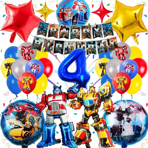 Transforme Geburtstag Deko 4 Jahre, Sammelalbum 35 Stück Transforme Theme Party Luftballons Dekoration, Transforme Ballons Kindergeburtstag, Party Dekoration Ballons mit 3D Folienballon Girlanden Transforme Geburtstag Deko 4 Jahre, Sammelalbum 35 Stück Transforme Theme Party Luftballons Dekoration, Transforme Ballons Kindergeburtstag, Party Dekoration Ballons mit 3D Folienballon Girlanden von Sammelalbum