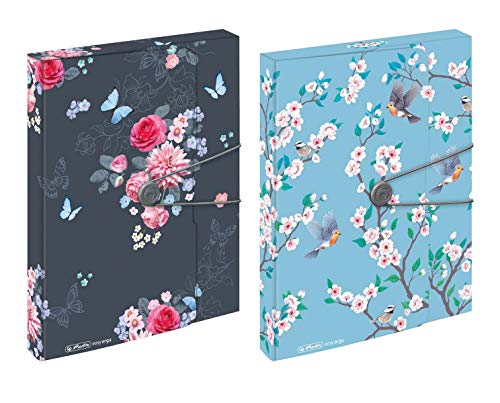 2x Sammelbox / Heftbox / DIN A4 / "Birds + Flowers" von Sammelbox