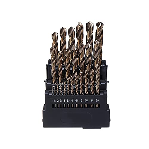 Samnuerly Bohrer-Set m42 HSS-Co Spiralbohrer-Set 8% hoher Kobalt-Bohrer Härte 68–70 HRC für Edelstahl-Holz-Metall-Bohrungen (25 Stück) (25 Stück) von Samnuerly
