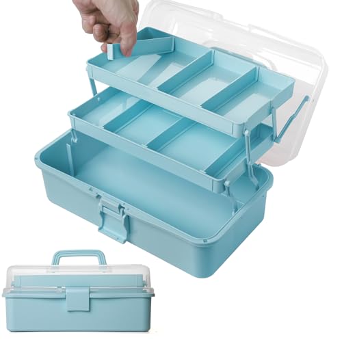 Sampoes 3-Regal Mehrzweck-Aufbewahrungsbox, 33 cm Bastelkoffer, Sortierbox, Nähkasten, Medizinkoffer, Organizer Box mit 2 Regalen für Bastel Make-up Sampoes 3-Regal Mehrzweck-Aufbewahrungsbox, 33 cm Bastelkoffer, Sortierbox, Nähkasten, Medizinkoffer, Organizer Box mit 2 Regalen für Bastel Make-up von Sampoes