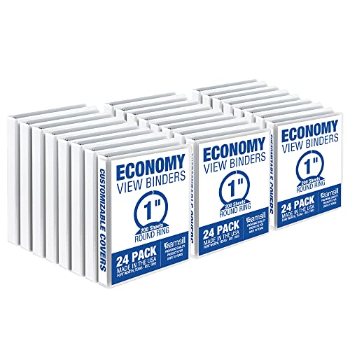Samsill Economy MP248537 3-Ringbuch, hergestellt in den USA, runder Ringbuch, anpassbarer transparenter Sichtdeckel, weiß, 24 Stück Samsill Economy MP248537 3-Ringbuch, hergestellt in den USA, runder Ringbuch, anpassbarer transparenter Sichtdeckel, weiß, 24 Stück von Samsill