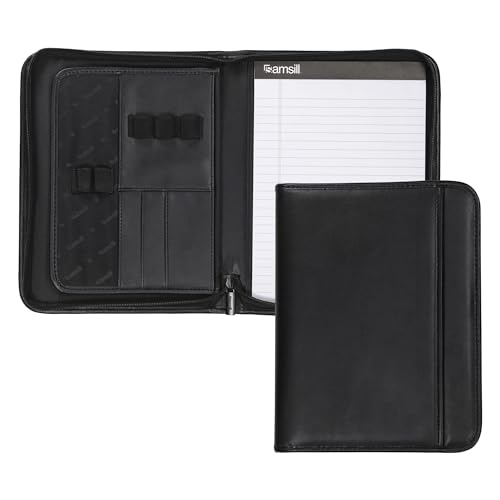 Samsill Professionelles Padfolio, 25,7 cm Tablet-Hülle und 21,6 x 27,9 cm Notizblock, Schwarz, Junior von Samsill