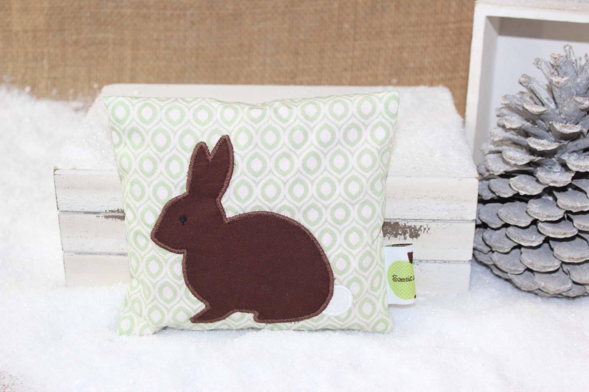 Dinkelkissen, Hase, Grün, Klein, Für Babies Und Kinder, Körnerkissen, Wärmekissen, Handwärmer Dinkelkissen, Hase, Grün, Klein, Für Babies Und Kinder, Körnerkissen, Wärmekissen, Handwärmer von SamsitaDesign
