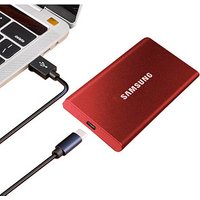 SAMSUNG Portable T7 2 TB externe SSD-Festplatte metallicrot von Samsung