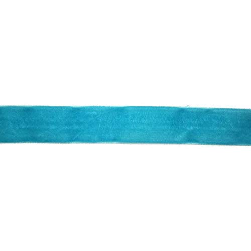 Samtband, 13mm breit, 10 Meter lang/Farbe: 11 - türkis von Samtband