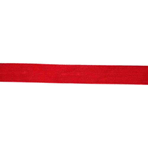 Samtband, 6mm breit, 10 Meter lang/Farbe: 09 - rot von Samtband