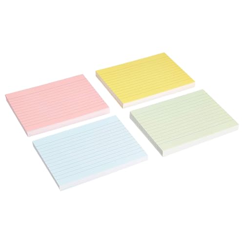 Farbige Karteikarten, 4 x Notizblock, liniertes Memo-Kratzpapier für Unterricht, Klassenzimmer, Abheftung, Bastelprojekte, Journaling, Planung Farbige Karteikarten, 4 x Notizblock, liniertes Memo-Kratzpapier für Unterricht, Klassenzimmer, Abheftung, Bastelprojekte, Journaling, Planung von Samuliy