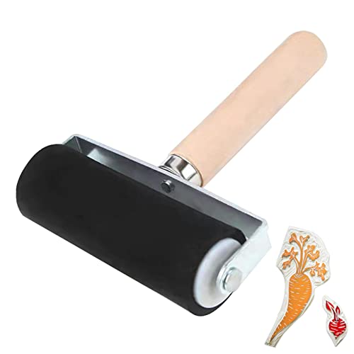 Samuliy Gummiwalze – Druckgrafik-Tintenroller mit Holzgriff – Stempelwerkzeug Farbrolle Malwerkzeuge Stempeln Kunst Bastelbedarf (3,5 cm, 6 cm, 10,2 cm) von Samuliy