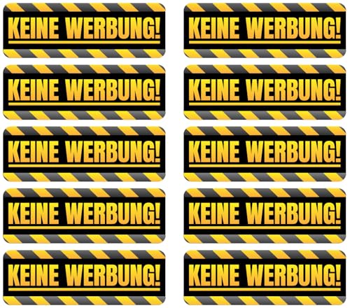 Samunshi® 10x Keine Werbung Aufkleber - Aufkleber Keine Werbung Gelb - Keine Kostenlose Zeitungen Sticker Aufkleber Briefkasten Bitte Keine Werbung Schild 7cm Set von Samunshi
