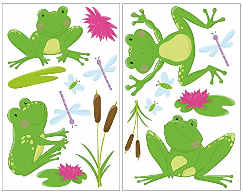 Samunshi® 16x Wandtattoo Frosch Teich Set Wandbilder Kinderzimmer Deko Junge Wandtattoo Kinderzimmer Mädchen Wandsticker Kinderzimmer 2x 16x26cm von Samunshi