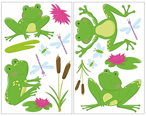 Samunshi® 16x Wandtattoo Frosch Teich Set Wandbilder Kinderzimmer Deko Junge Wandtattoo Kinderzimmer Mädchen Wandsticker Kinderzimmer 2x 16x26cm von Samunshi