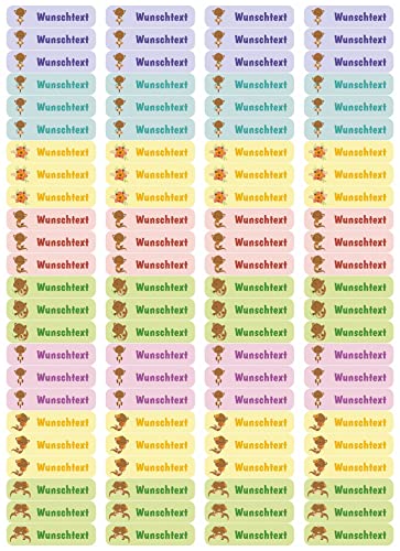 Samunshi® 96 personalisierte Namensaufkleber für Kinder 52x12 mm für Stifte Hefte Bücher Schulanfang Aufkleber Sticker Schule Kindergarten Otter 96x 5,2x1,2cm Otter von Samunshi