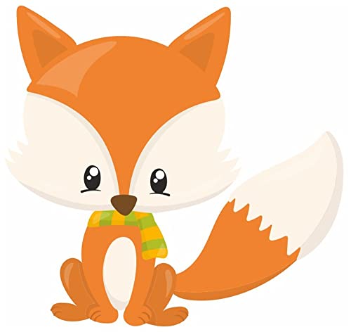 Samunshi® Baby Fuchs Wandtattoo Wandaufkleber Kinderzimmer - 30x28cm mehrfarbig von Samunshi
