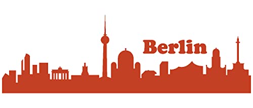 Samunshi® Berlin Skyline Aufkleber Berlin Sticker 15 x 4,7cm kupfermetalleffekt von Samunshi