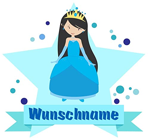 Samunshi® Eis-Prinzessin Wandtattoo Türschild mit Name personalisierbar Kinderzimmer Türaufkleber Baby Wandaufkleber - 25x22cm mehrfarbig von Samunshi