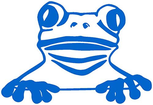 Samunshi® Frosch Aufkleber 'Freddy' Froschaufkleber Sticker 10 x 6,8cm azurblau von Samunshi