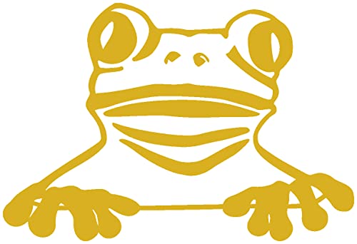 Samunshi® Frosch Aufkleber 'Freddy' Froschaufkleber Sticker 15 x 10,2cm goldmetalleffekt von Samunshi