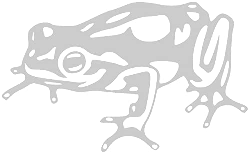 Samunshi® Pfeilgiftfrosch Aufkleber 'Charly' Froschaufkleber Sticker 8 x 4,8cm silbermetalleffekt von Samunshi