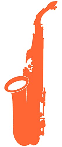 Samunshi® Saxophon Aufkleber Sticker 5,6 x 15cm orange von Samunshi