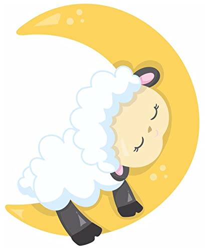 Samunshi® Schlafendes Schaf Wandtattoo Wandaufkleber Kinderzimmer - 32x40cm mehrfarbig von Samunshi