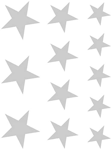 Samunshi® Wandsticker Sterne Set 'gefüllt' 15x20cm silber von Samunshi
