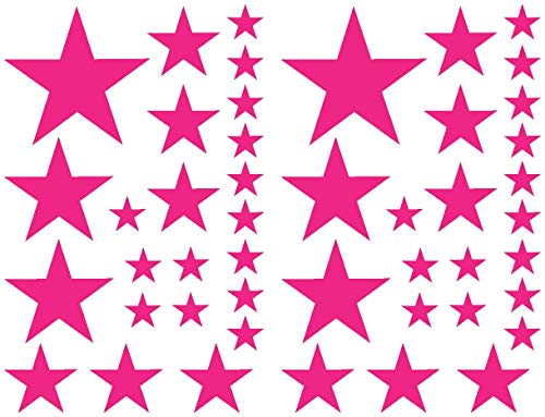 Samunshi® Wandtattoo Sterne Set 'gefüllt' 28x2,5cm12x5cm4x7,5cm2x10cm pink von Samunshi