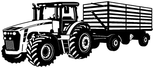 Samunshi® Wandtattoo Traktor mit Anhänger Trecker Kinderzimmer Kinder Wandaufkleber 160 x 67cm schwarz von Samunshi