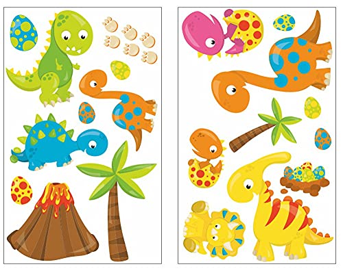 Samunshi® 25x Wandtattoo Baby Dinos Set Wandbilder Kinderzimmer Deko Junge Wandtattoo Kinderzimmer Mädchen Wandsticker Kinderzimmer 2x 16x26cm von Samunshi