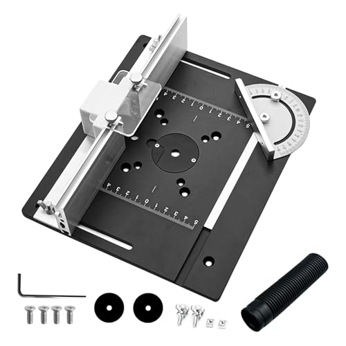 Frästisch Einlegeplatten, Aluminium Frästisch für Oberfräse 180° Gedreht, Router Table Insert Plate, Fräsplatte Gravur-Hilfswerkzeug mit Gehrungslehre Frästisch Einlegeplatten, Aluminium Frästisch für Oberfräse 180° Gedreht, Router Table Insert Plate, Fräsplatte Gravur-Hilfswerkzeug mit Gehrungslehre von SanBouSi