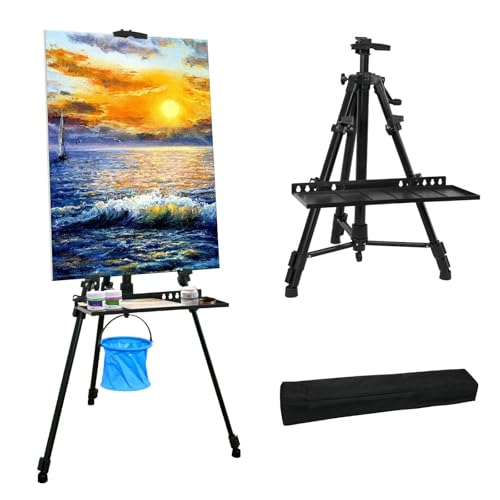 Künstler Staffelei Groß 51-153cm Aluminium Künstler Staffelei Stativ zum Malen und Ausstellen mit Tragetasche und Farbwanne für Kuntsmalerei und Werbung Künstler Staffelei Groß 51-153cm Aluminium Künstler Staffelei Stativ zum Malen und Ausstellen mit Tragetasche und Farbwanne für Kuntsmalerei und Werbung von SanBouSi