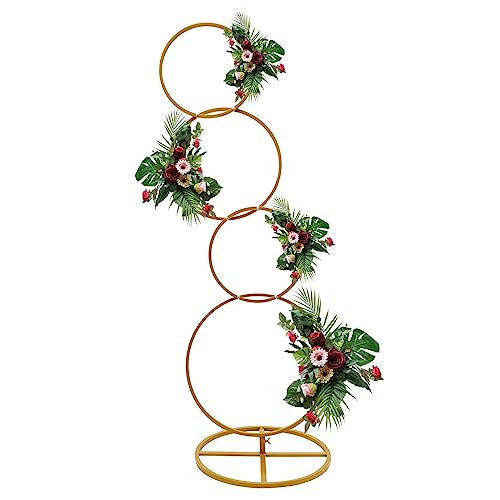 Metall Hochzeit Bogen Hintergrund Stand 4 Rund Gold Stand Kreis Ballon Bogen Rahmen Stand Bühnendekoration Deko für Zeremonie Hochzeiten Jubiläen von SanBouSi