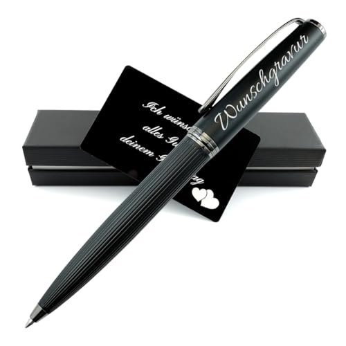 SanJuve Personalisierter Kugelschreiber mit Gravur inklusive Geschenkbox und Grußkarte von SanJuve