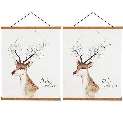 Sanauto Posterleiste Posterschiene Poster, Magnet Magnetische Holz Poster Aufhänger Halter Rahmen Leisten Bild Bilder Bilderleiste Bilderrahmen 28x61(28cm, Teak, 2 Packungen) von Sanauto