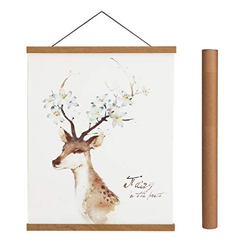 Sanauto Posterleiste Posterschiene Poster, Magnet Magnetische Holz Poster Aufhänger Halter Rahmen Leisten Bild Bilder Bilderleiste Bilderrahmen 80x60 80x120(80cm, Teak) von Sanauto