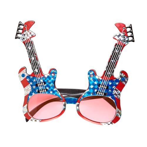 Widmann 0345M - Brille, mit Gitarren, Kostümzubehör, Accessoire, USA, Karneval, Mottoparty von WIDMANN
