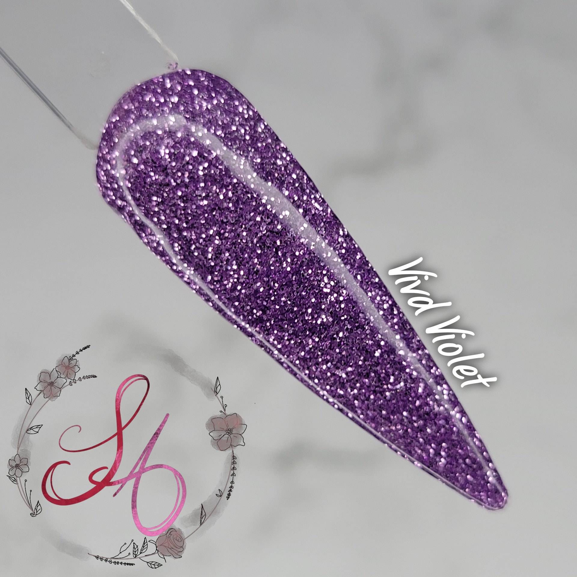 Leuchtendes Violettes Reflektierendes Lila Glitzer Dip Powder von SandADipPowders