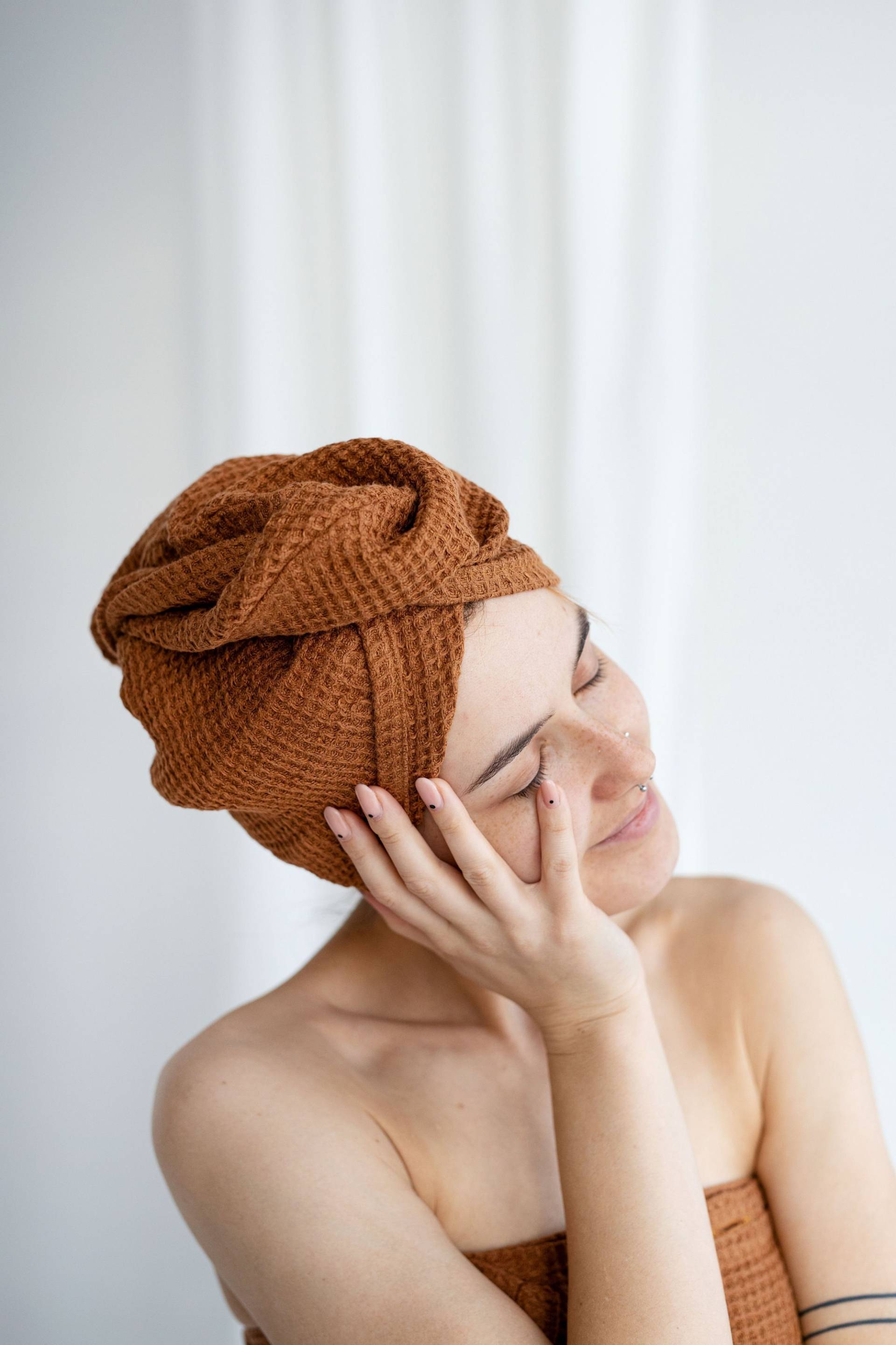 Waffel Leinen Haartuch, Natürliche Hair Wrap, Saunatuch Für Haare, Wrap Handtuch, Leinen Turban, Leinen Geschenk Sie von SandSnowLinen